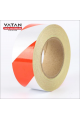 KIRMIZI - BEYAZ  REFLEKTİF BANT 5 cm X 46 Metre